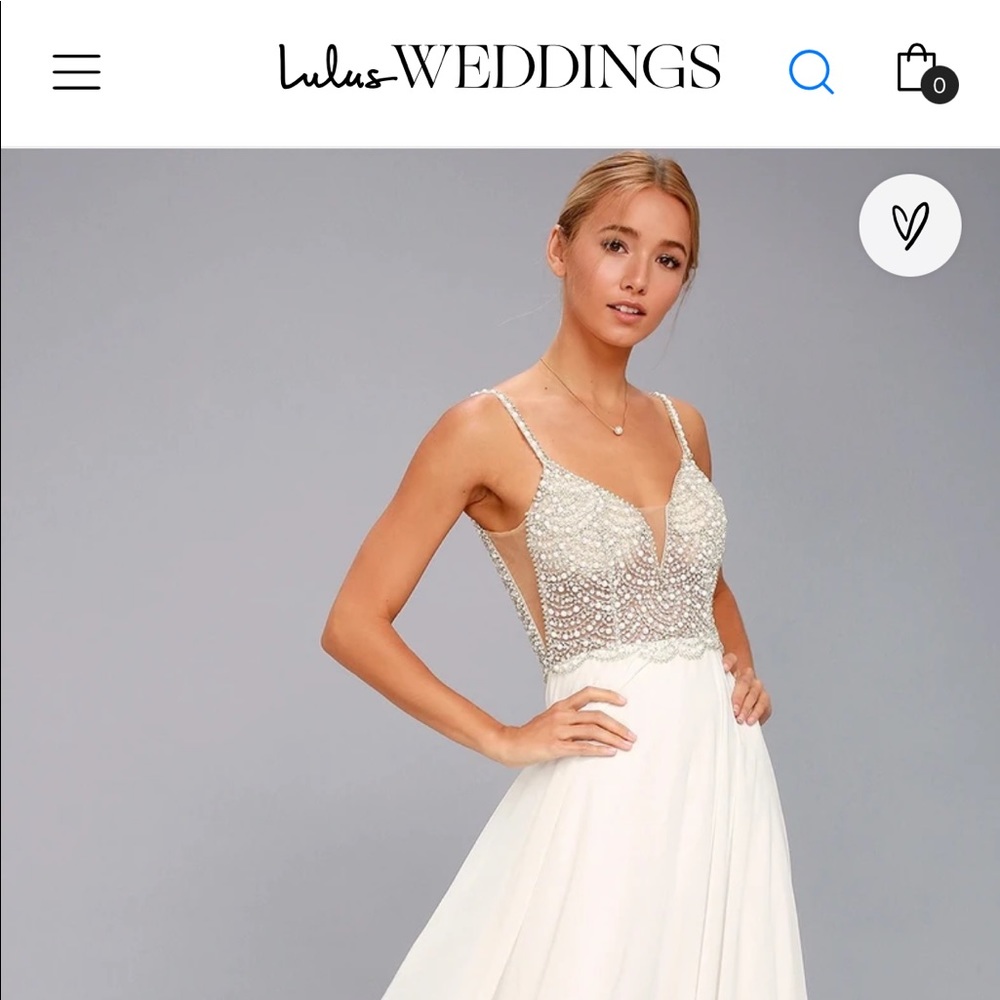 Lulus Bridal True Love White Beaded Rhinestone Dress - Altered to Short Length